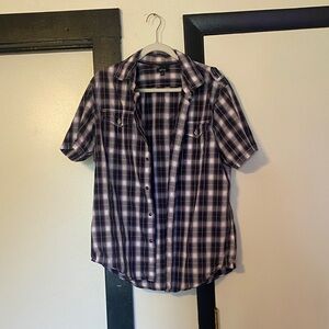 Apt. 9 Kids Plaid Button Down Shirt - Purple and White